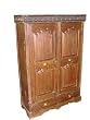 Colonial India Antique Armoire Ornate Carved Teak Wood Cabinet 18c