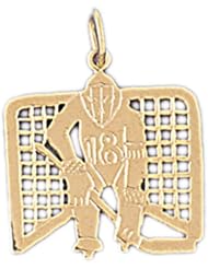 Dazzlers Solid 14k Gold Hockey Player Charm Pendant Available in three colors from jewelsberry (weights: 1.6 grams only)