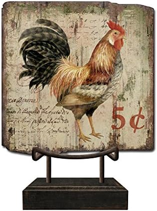 Country Farm Decor White Chicken Tabletop Sign Rustic Decor Table Top Sign Desk Top Farm Sign
