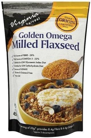 (2 Pack) - Virginia Harvest - Golden Omega Milled Flaxseed | 450g | 2 PACK BUNDLE