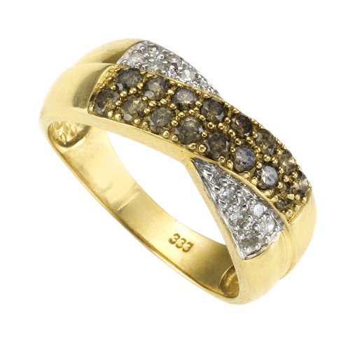 Diamonds by Ellen K. - Damenring Gr&ouml;&szlig;e 56 aus zweifarbigem 333/- Gelbgold besetzt mit 10 w Preisvergleich