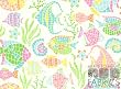 By The Yard Mosaic Fish Sea Quilt Cotton Flannel Fabric