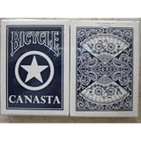 2 Decks Blue Bicycle Canasta with Points Playing Cards by 