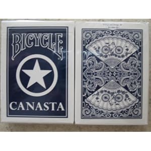 2 Decks Blue Bicycle Canasta with Points Playing Cards by 