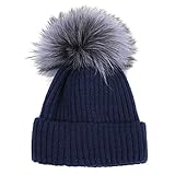 MIOIM ニット キッズ 帽子 折り返し ポンポン ケーブルで編み 保温 冬 毛糸 多色選択 プレゼント お祝い マッチングしやすい