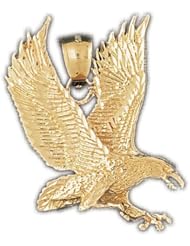 Dazzlers Solid 14k Gold Flying Eagle Charm Pendant Available in three colors from jewelsberry (weights: 8.9 grams only)