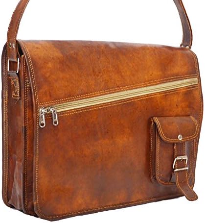 *ECOCRAFTWORLD* GENUINE LEATHER, VINTAGE SATCHEL / MESSENGER / HANDMADE