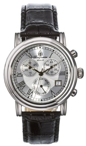 Burgmeister Chronos BM124-112 Unisex Chronograph Uhr Leder schwarz Tag/Datum