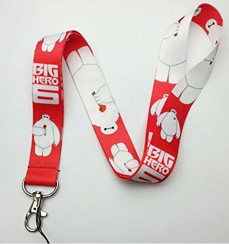 Big Hero 6 Baymax Key Chain Lanyard with A Bottle Opener Keychain (Red/White)