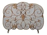 Antique Gold Single Panel Fireplace Screen