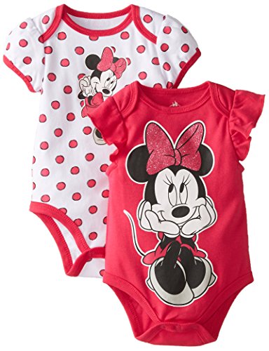 Disney-BabyGirls-Newborn-Disney-Minnie-Mouse-Soft-2-Pack-Bodysuits-Pink-9-Months