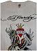 Men's Ed Hardy Long Sleeved Thermal Tee NYC White Size XXL