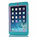 Ipad Mini Case, H&T(TM) Unique Silicone Design Soft Ipad Mini 3 In1 Hybrid Shockproof Protective Cover Case for Apple Ipad Mini 3/ 2/ 1 (Blue)