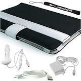 Canvas Case Cover Slim Design for Kindle Wireless Reading Device (6" Display, Global Wireless, 2nd Generation Kindle Only) + Indlues a 4-Inch Determination Hand Strap + Includes a 3 in 1 Combo Travel kit of a Home and Car Charger with a USB Data Sync Cable for your PC