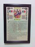 Areas Armorial History with Coat of Arms on 11 x 17 Parchment Paper in Classic Mahogany Frame