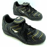 hi-tec boys astound black & gold lace up astroturf trainers.