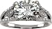 14 karat white-gold Moissanite & Diamond Ring