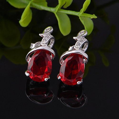 18k White Gold Gemstone and Cubic Zirconia Stud Earrings