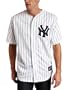 CC Sabathia New York Yankees Replica Home Jersey,White/Navy Pinstripe (X-Large)