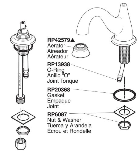 Delta Faucet Rp42586pt Lockwood Spout Assembly Lockwood Widespread