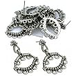10 Antique Silver Plated Chandelier Earrings Hoops 29mm