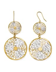 14k Yellow gold Leslies Diamond cut Shepherd Hook Dangle Earrings