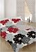Big Flower Black and Red King Size Duvet Cover Set