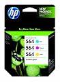Original HP 564 Ink cartridges Combo-Pack (Cyan, Magenta & Yellow Cartridges) in Retail Packaging