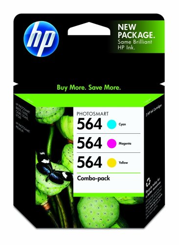 Original HP 564 Ink cartridges Combo-Pack (Cyan, Magenta & Yellow Cartridges) in Retail Packaging