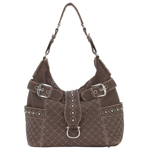 Faux Leather Hobo Handbag Chaps- Lou-ella