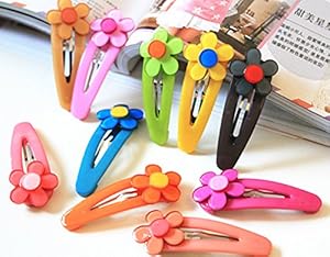 Qandsweet Baby Girl's Flower Clips Hairpins Barrettes (10pack)