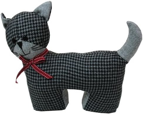 JVL 30 x 8 x 28 cm Felix Pet Cat Door Stop, Grey