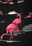 Short Tank Flared Dress - Flamingo Lagoon Sleeveless Knee Length A-Line Silhouette Hawaiian Aloha Pullover Short Tank in Black - XS