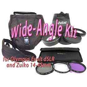 VIVITAR Wide-Angle Lens Kit w/Case, Filters, BONUS for Olympus Evolt dSLR and 18-70mm or 18-55mm Lens