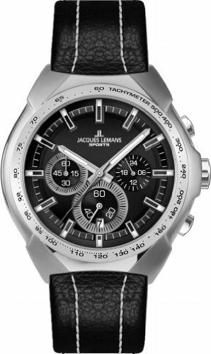 Jacques Lemans Sports Herren-Armbanduhr XL J&uuml;rgen Melzer Collection Chronograph Leder 1-16 Preisvergleich