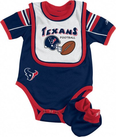 Infant Houston Texans Bib, Creeper, & Bootie Set - 24 M