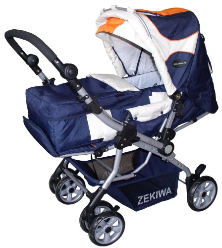 Zekiwa 443/140-01 - Kombikinderwagen Taifun Dessin: marine / orange Preisvergleich
