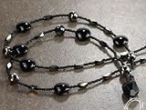 Boojee perlas Elegancia Negro Beaded Lanyard