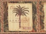 Rust Palm Tree Wallpaper Border