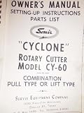 Owner's Manual Setting Up Instructions Parts List Servis Cyclone Rotary Cutter Model CY-50 Combination Pull Type or Lift Type Owner's Manual Setting Up Instructions Parts List Servis Cyclone Rotary Cutter Model CY-50 Combination Pull Type or Lift Type