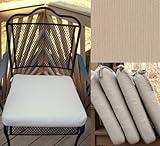 IMAGE OF Set of 4 Outdoor Chair Seat Cushion - Sunbrella Fabric (#5422 Antique Beige)