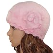 Super Soft Angora Classic Flower Ruffle Laciness Knitted Beanie Cap Hat - Various Colors