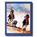 Cowboy Team Roping Western Rodeo Horse Picture Art Print