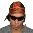 Harley Davidson Super Cool Motorcycles Bar & Shield Bandana Cap / Do Rag / Biker Hat - Black & Orange