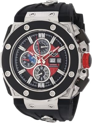 Gv2 By Gevril Mens 8800 Corsaro Round Automatic-chronograph Day-date Sapphire Crystal Red Dial Rubber Water-resistant Watch by GV2 by Gevril