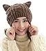 Bellady Women's Hat Cat Ear Crochet Braided Knit Caps,Khaki