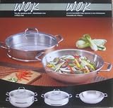 Three Piece Wok Set Stainless Steel Tri Ply Aluminum Core