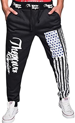 Jiaka Men's American Hip-Hop Star Print Casual Sports Pants