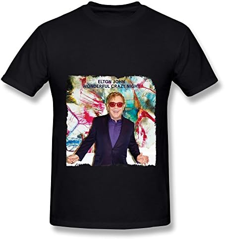 Elton John Wonderful Crazy Night Tour Poster Fashion T Shirt For Men Black