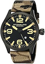 Stuhrling Original Men's 141C.02 Aviator Analog Display Swiss Quartz Brown Watch